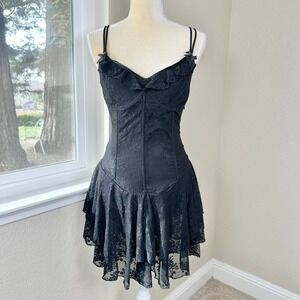NWT Outcast Dylan Mini Dress XL Bodysuit Lace Corset Coquette Romantc Whimsigoth